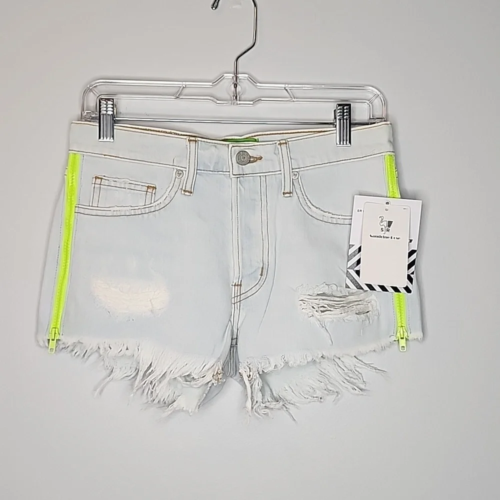 Sandrine Rose by Free People distressed shorts with side zippers size 25